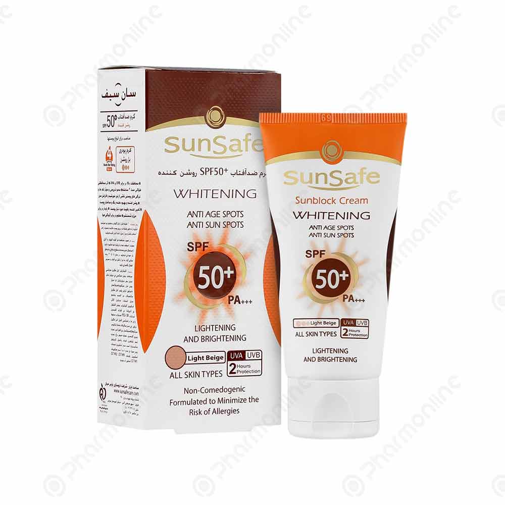 کرم ضد آفتاب روشن کننده کرم پودری سان سیف SPF50